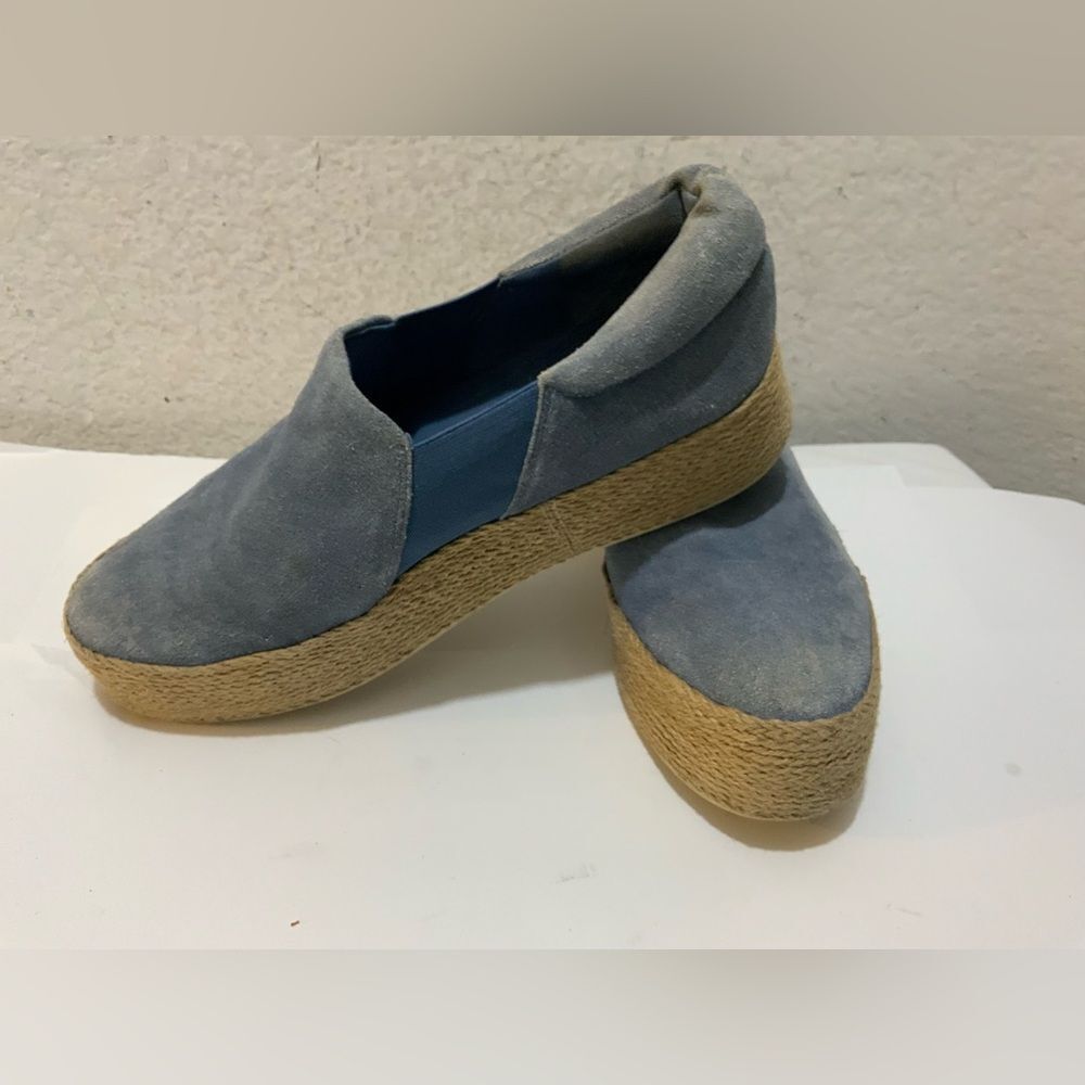 Vince Women's Wilden Platform Espadrille Slip-On Indigo Sneakers Size 7m Guc